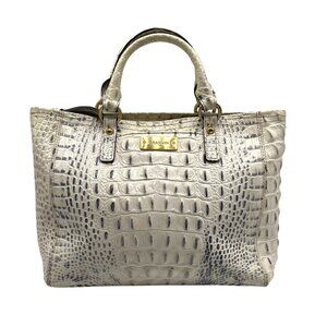 Brahmin Mini Asher Cream Crocodile Leather Satchel Shoulder Bag
